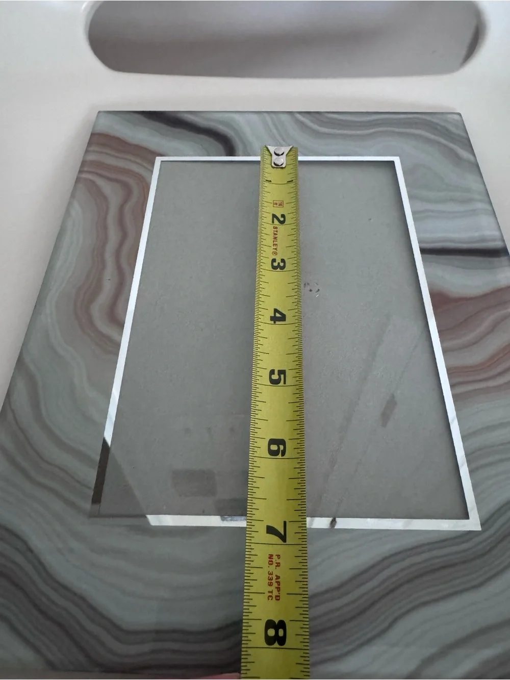 Modern Faux Agate Glass 4x6 Picture Frame Gray Marble Geode Decor Contemporary